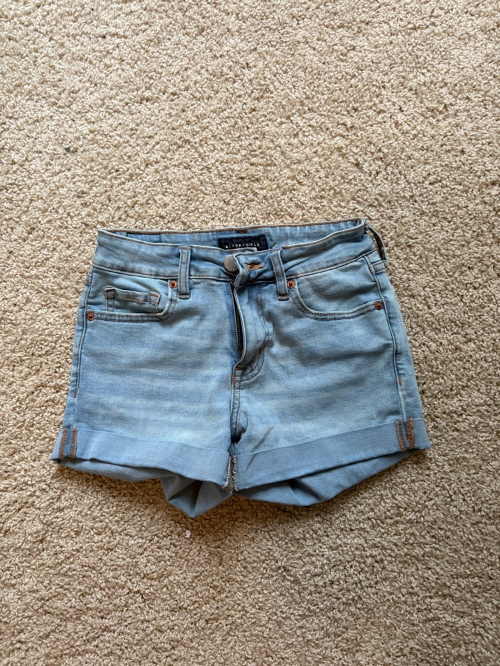 Aeropostale Light Blue Denim Cuffed Women's Shorts